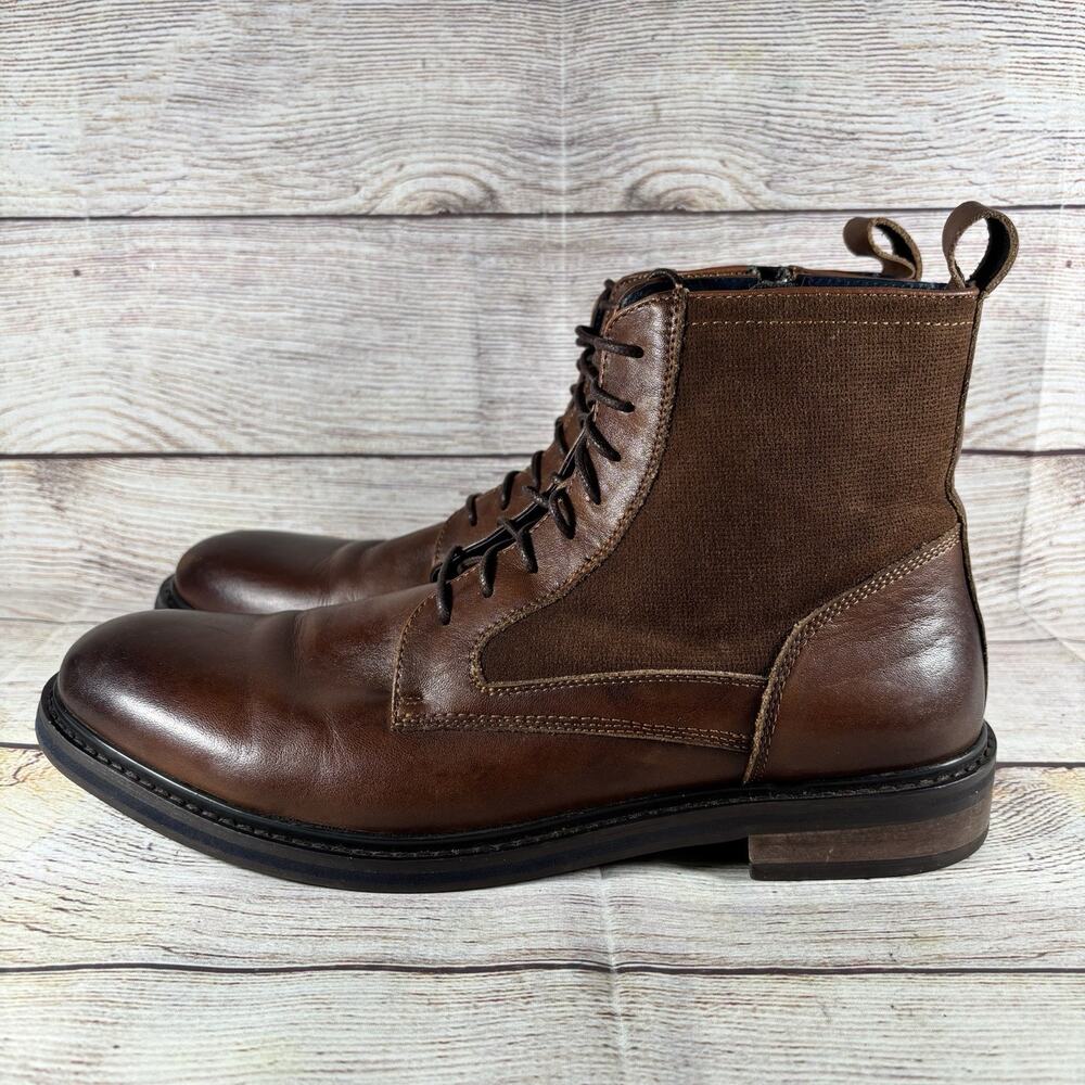 Moretti Gold Label Powell Mens Size 8.5 Side Zip Lace Up Boots